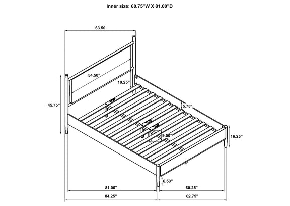 315914Q Mason 46-inch Queen Panel Platform Bed Grey and Light Brown