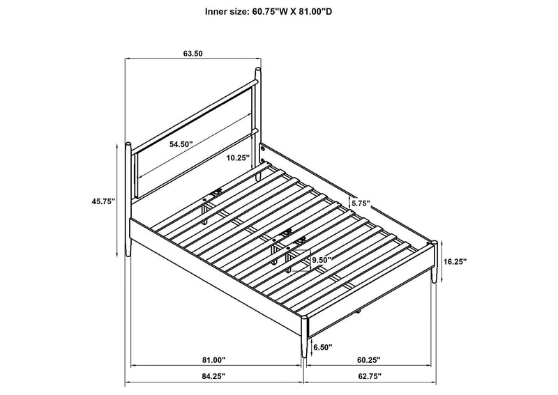 315914Q Mason 46-inch Queen Panel Platform Bed Grey and Light Brown