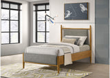 315914T Mason 46-inch Twin Panel Platform Bed Grey and Light Brown