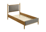 315914T Mason 46-inch Twin Panel Platform Bed Grey and Light Brown