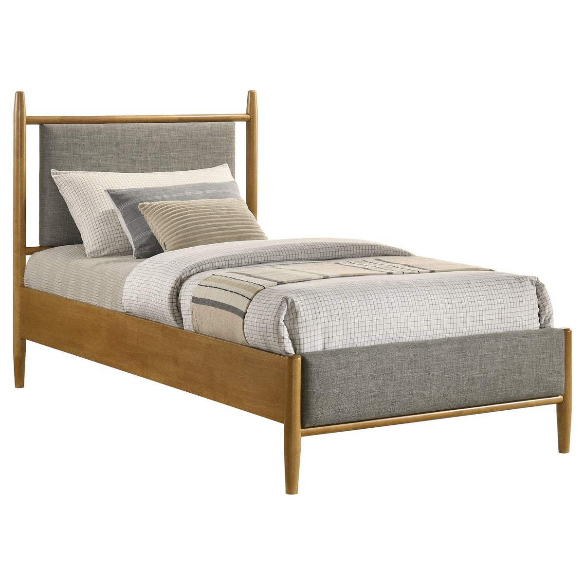 315914T Mason 46-inch Twin Panel Platform Bed Grey and Light Brown