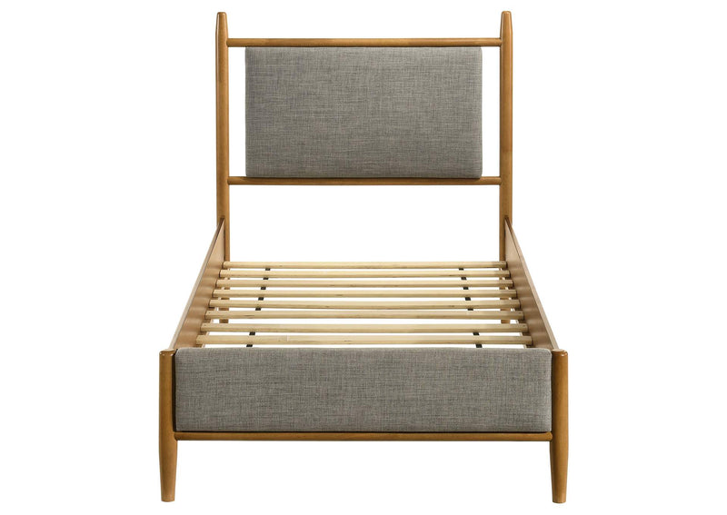 315914T Mason 46-inch Twin Panel Platform Bed Grey and Light Brown