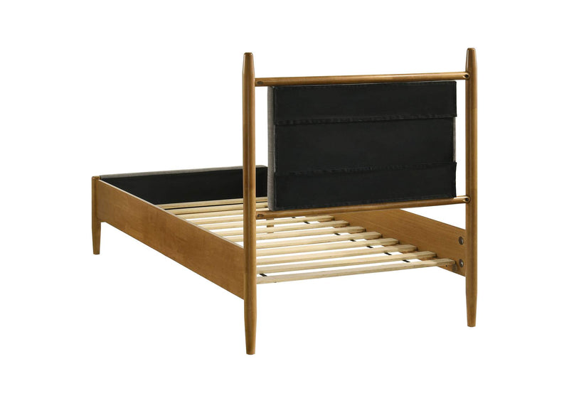 315914T Mason 46-inch Twin Panel Platform Bed Grey and Light Brown