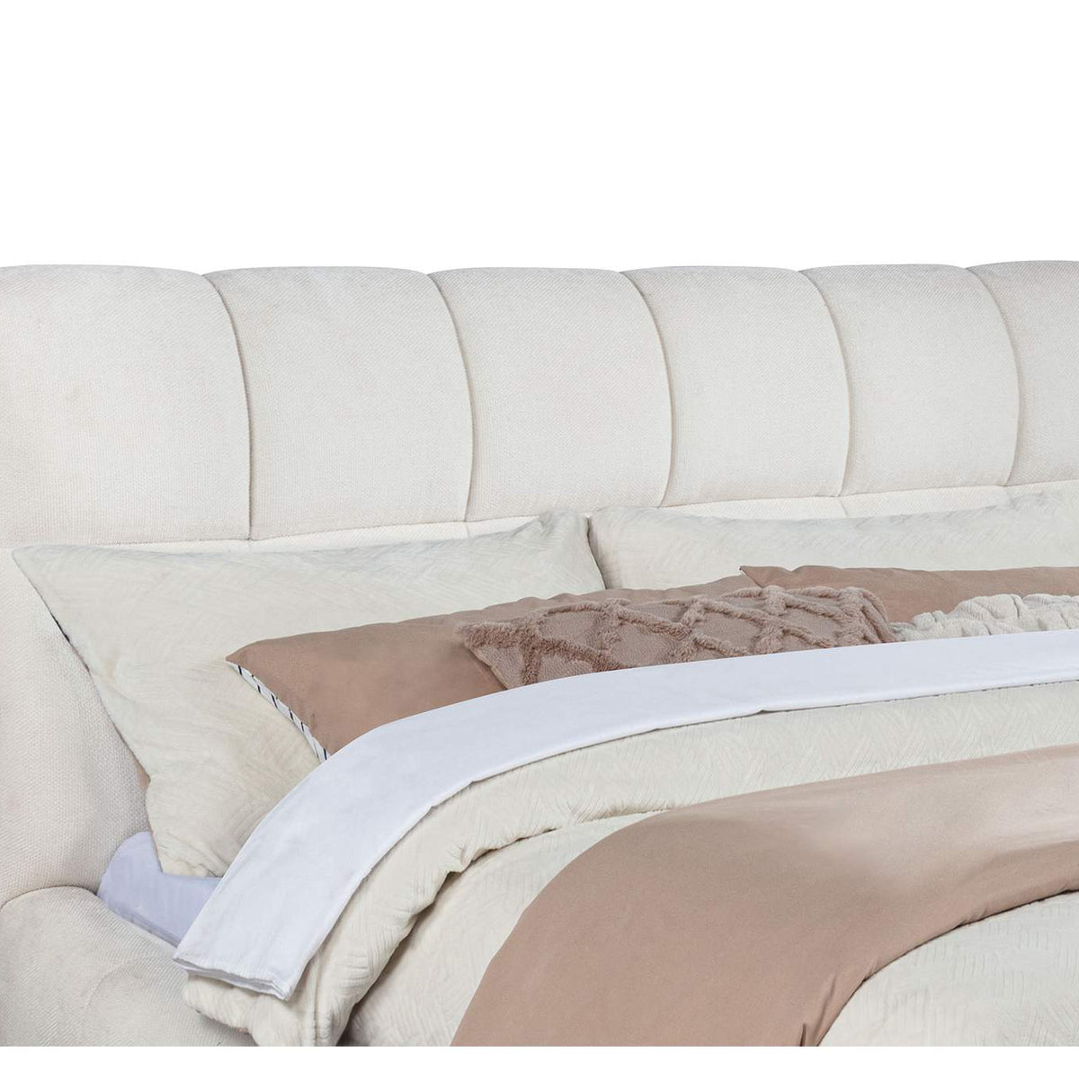 315917CRMKE Nollet 48-inch Upholstered Eastern King Platform Bed Cream