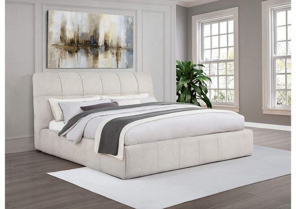 315917CRMKW Nollet 48-inch Upholstered California King Platform Bed Cream