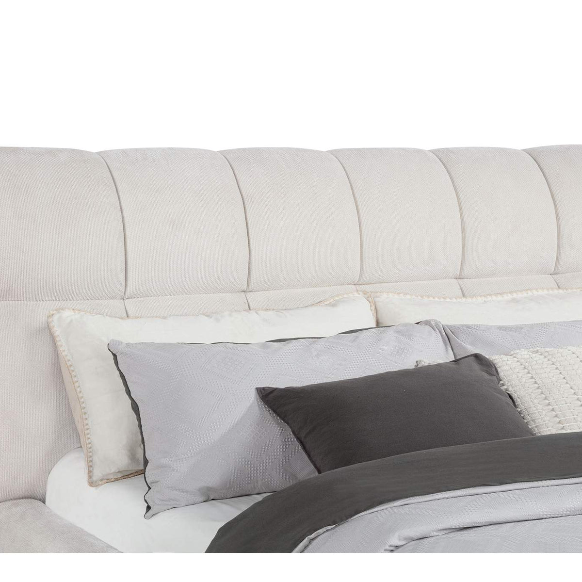 315917CRMKW Nollet 48-inch Upholstered California King Platform Bed Cream