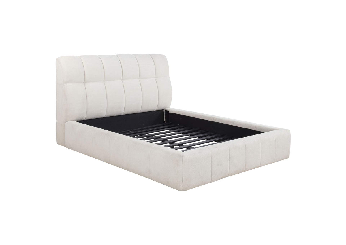 315917CRMQ Nollet 48-inch Upholstered Queen Panel Platform Bed Cream