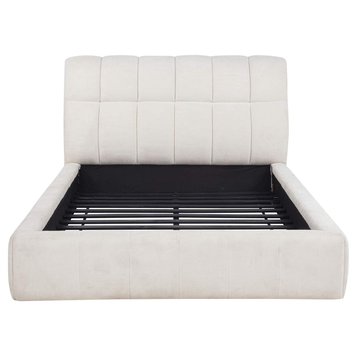 315917CRMQ Nollet 48-inch Upholstered Queen Panel Platform Bed Cream