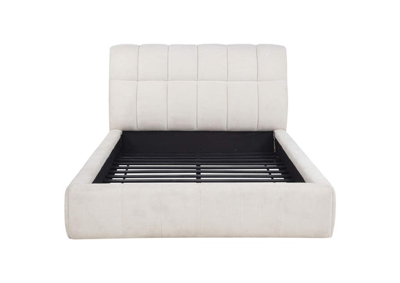 315917CRMQ Nollet 48-inch Upholstered Queen Panel Platform Bed Cream