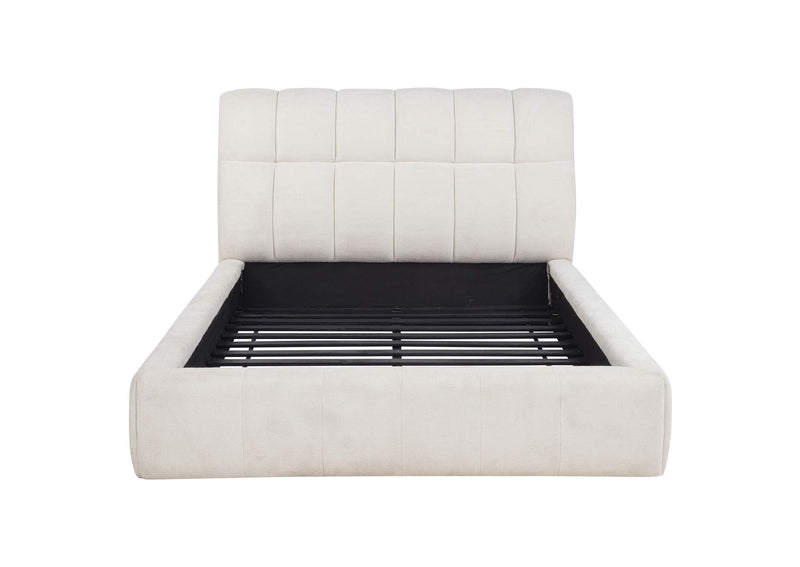 315917CRMQ Nollet 48-inch Upholstered Queen Panel Platform Bed Cream