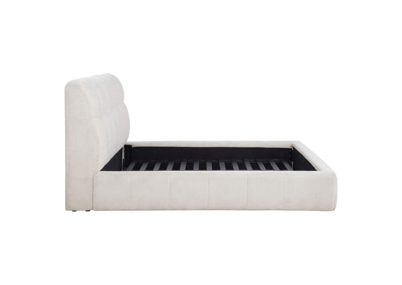 315917CRMQ Nollet 48-inch Upholstered Queen Panel Platform Bed Cream