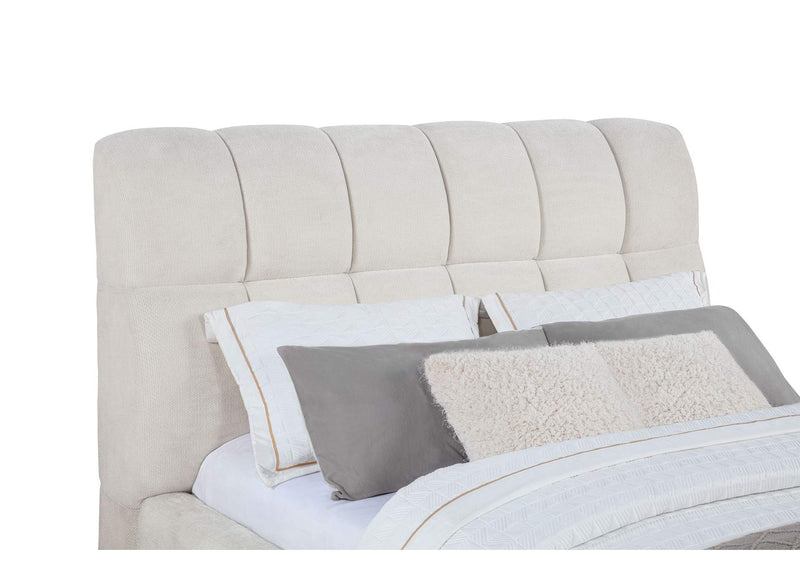 315917CRMQ Nollet 48-inch Upholstered Queen Panel Platform Bed Cream