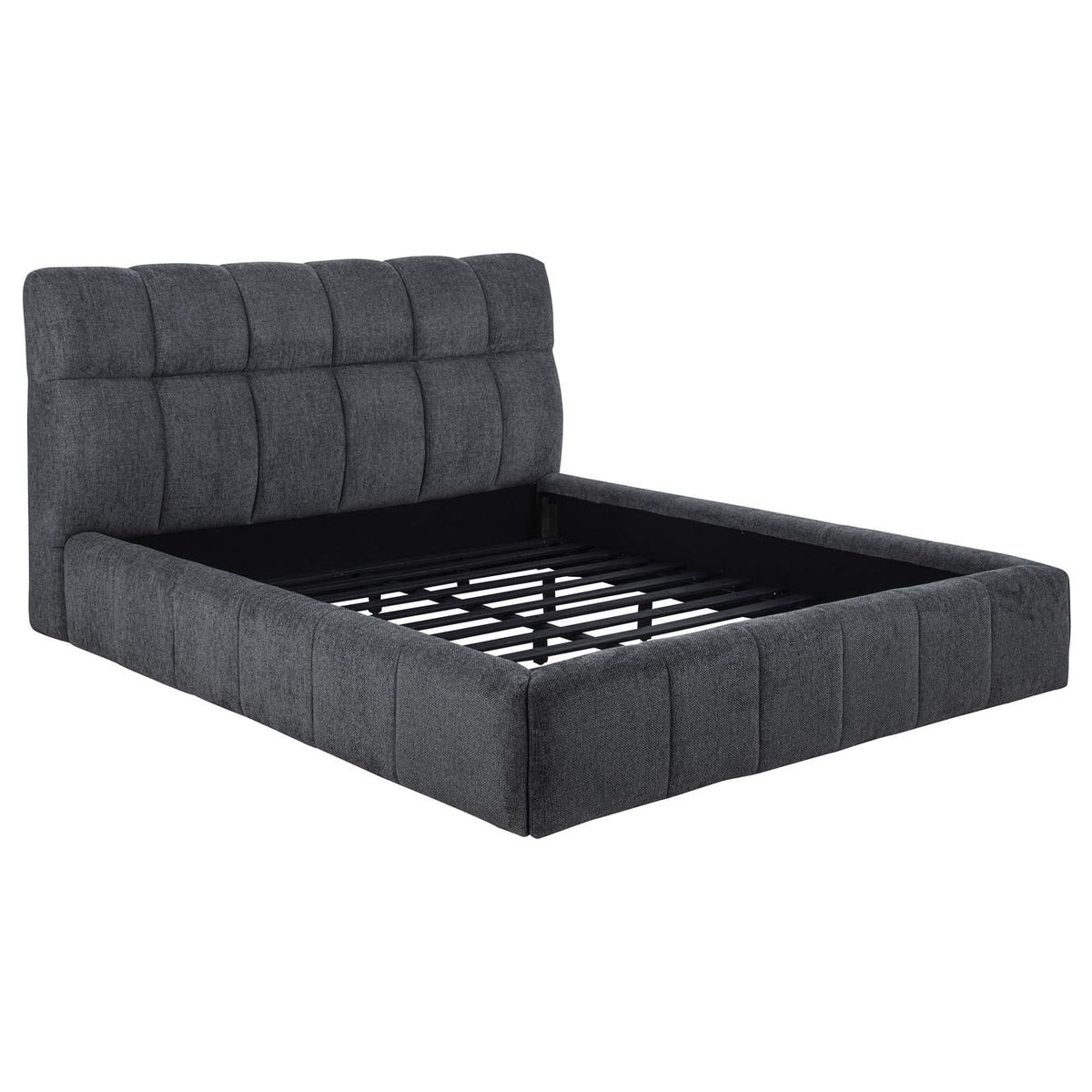 315917GRYKE Nollet 48-inch Upholstered Eastern King Platform Bed Grey