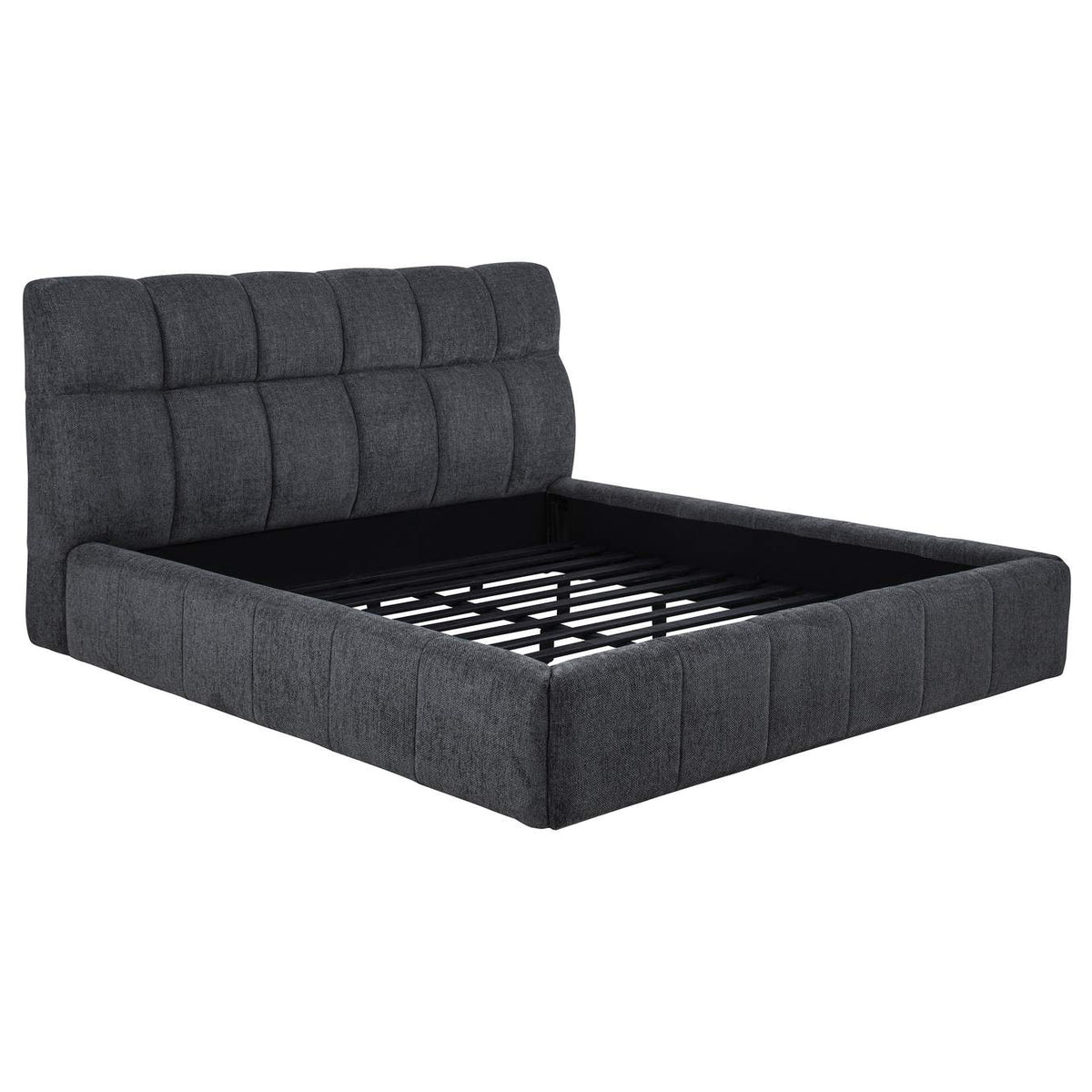 315917GRYKW Nollet 48-inch Upholstered California King Platform Bed Grey