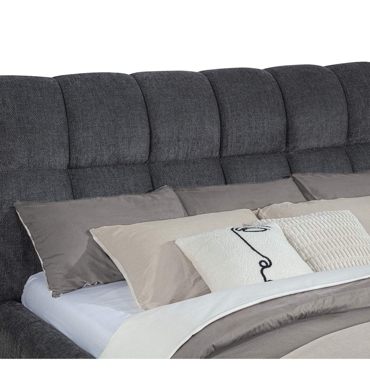 315917GRYKW Nollet 48-inch Upholstered California King Platform Bed Grey