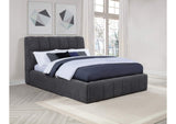 315917GRYQ Nollet 48-inch Upholstered Queen Panel Platform Bed Grey