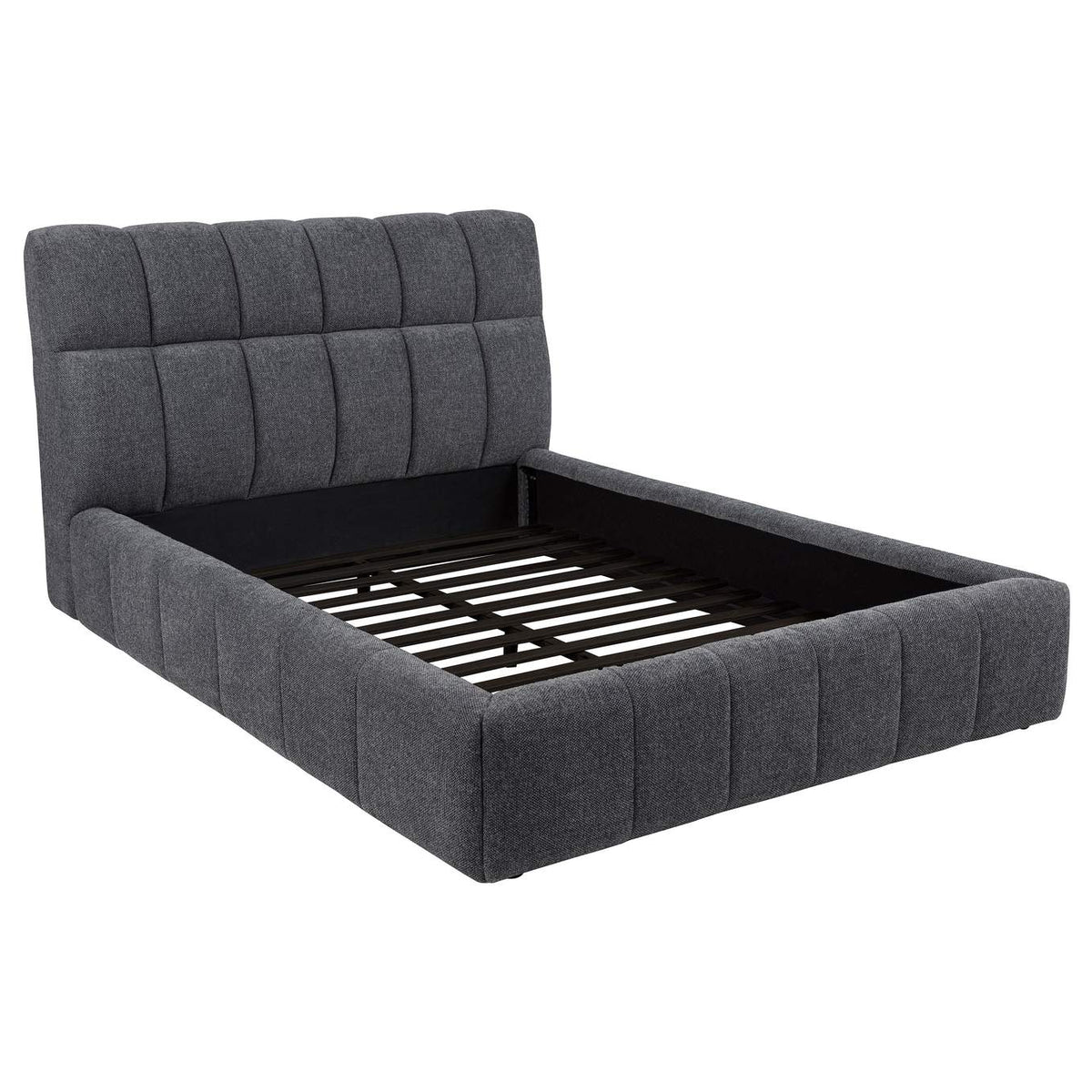 315917GRYQ Nollet 48-inch Upholstered Queen Panel Platform Bed Grey