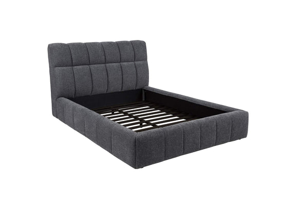 315917GRYQ Nollet 48-inch Upholstered Queen Panel Platform Bed Grey