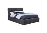 315917GRYQ Nollet 48-inch Upholstered Queen Panel Platform Bed Grey