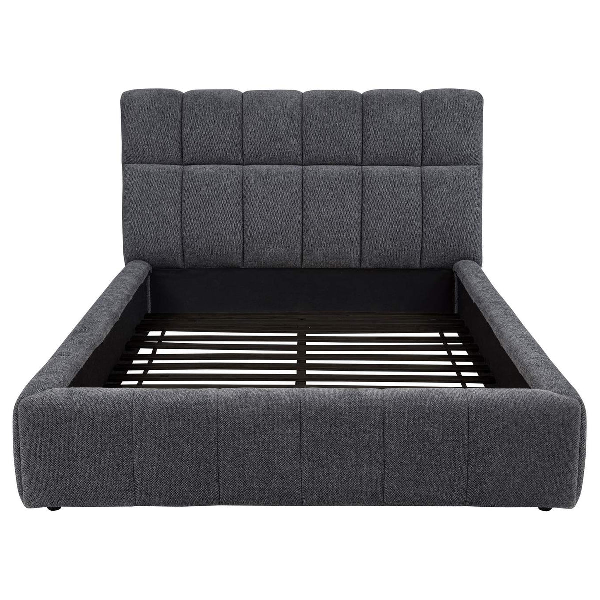 315917GRYQ Nollet 48-inch Upholstered Queen Panel Platform Bed Grey