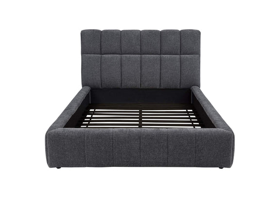 315917GRYQ Nollet 48-inch Upholstered Queen Panel Platform Bed Grey