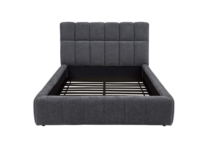 315917GRYQ Nollet 48-inch Upholstered Queen Panel Platform Bed Grey