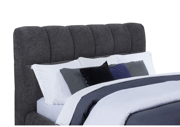 315917GRYQ Nollet 48-inch Upholstered Queen Panel Platform Bed Grey