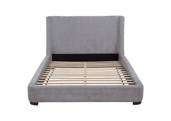 315928KE Rennes Upholstered Eastern King Wingback Platform Bed Grey