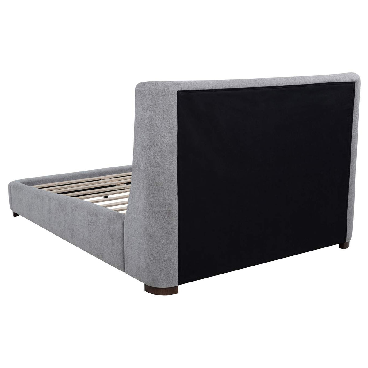 315928KE Rennes Upholstered Eastern King Wingback Platform Bed Grey
