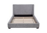 315928Q Rennes Upholstered Queen Wingback Platform Bed Grey