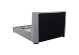 315928Q Rennes Upholstered Queen Wingback Platform Bed Grey