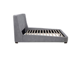 315928Q Rennes Upholstered Queen Wingback Platform Bed Grey