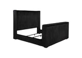 315945KE Centergrove Upholstered Eastern King Wingback TV Bed Black