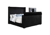 315945KE Centergrove Upholstered Eastern King Wingback TV Bed Black