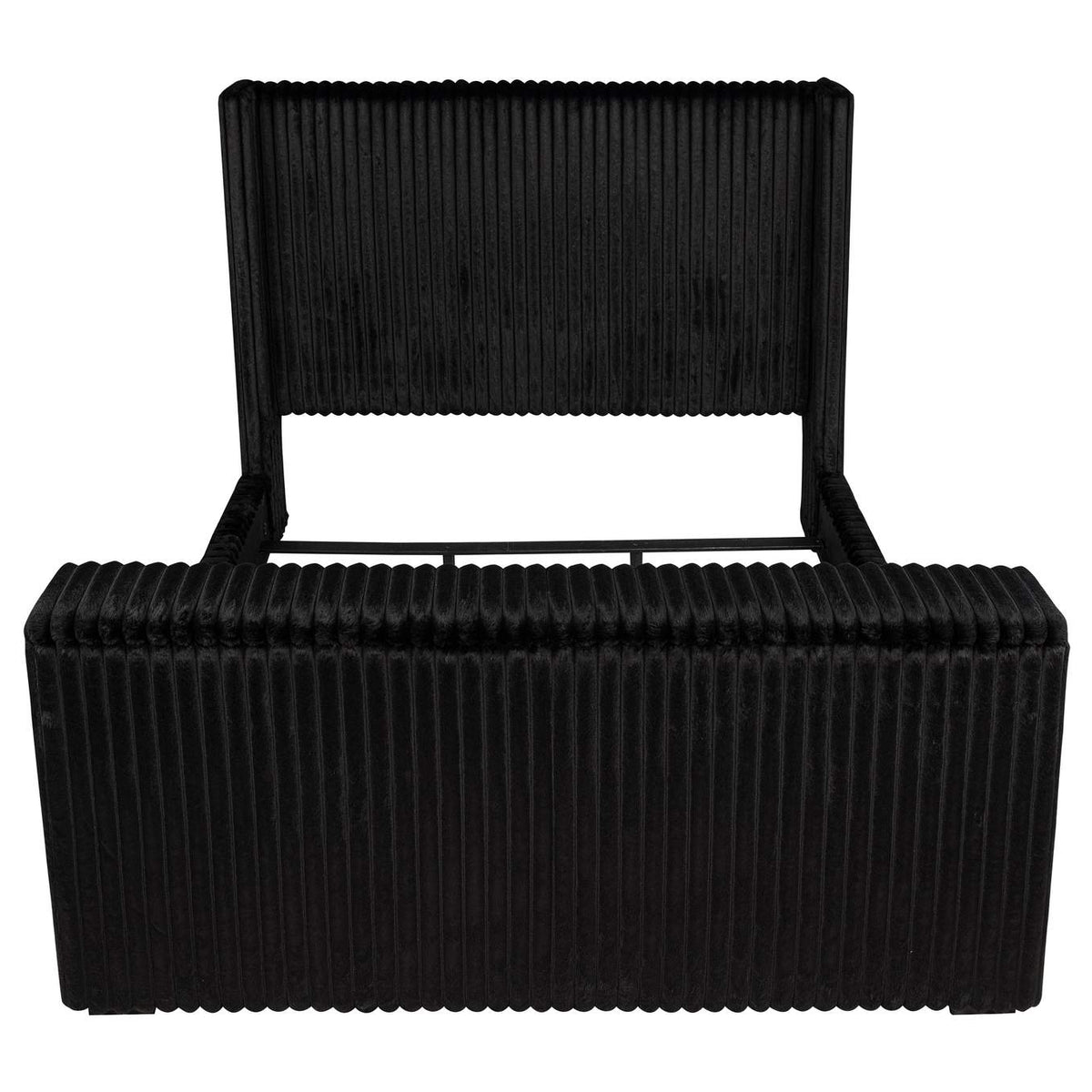 315945KE Centergrove Upholstered Eastern King Wingback TV Bed Black