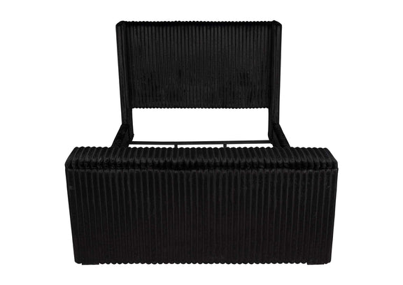 315945KE Centergrove Upholstered Eastern King Wingback TV Bed Black