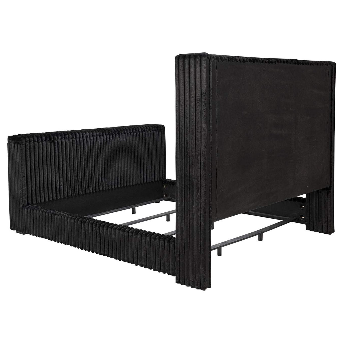 315945KE Centergrove Upholstered Eastern King Wingback TV Bed Black