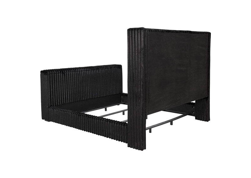 315945KE Centergrove Upholstered Eastern King Wingback TV Bed Black