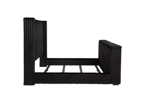315945KE Centergrove Upholstered Eastern King Wingback TV Bed Black