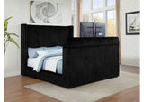 315945KW Centergrove Upholstered California King Wingback TV Bed Black