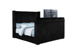 315945KW Centergrove Upholstered California King Wingback TV Bed Black