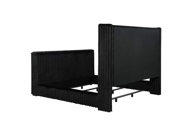 315945KW Centergrove Upholstered California King Wingback TV Bed Black