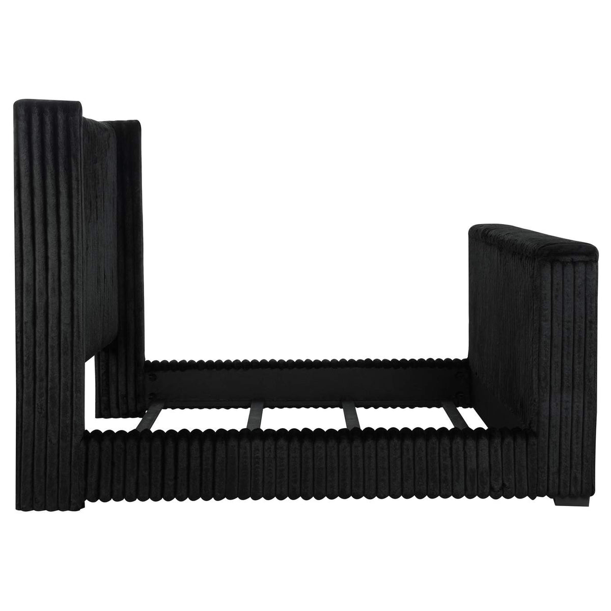 315945KW Centergrove Upholstered California King Wingback TV Bed Black