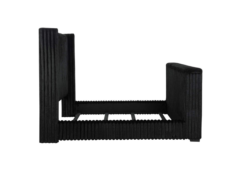 315945KW Centergrove Upholstered California King Wingback TV Bed Black