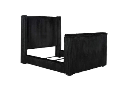 315945Q Centergrove Upholstered Queen Wingback TV Bed Black