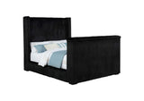 315945Q Centergrove Upholstered Queen Wingback TV Bed Black