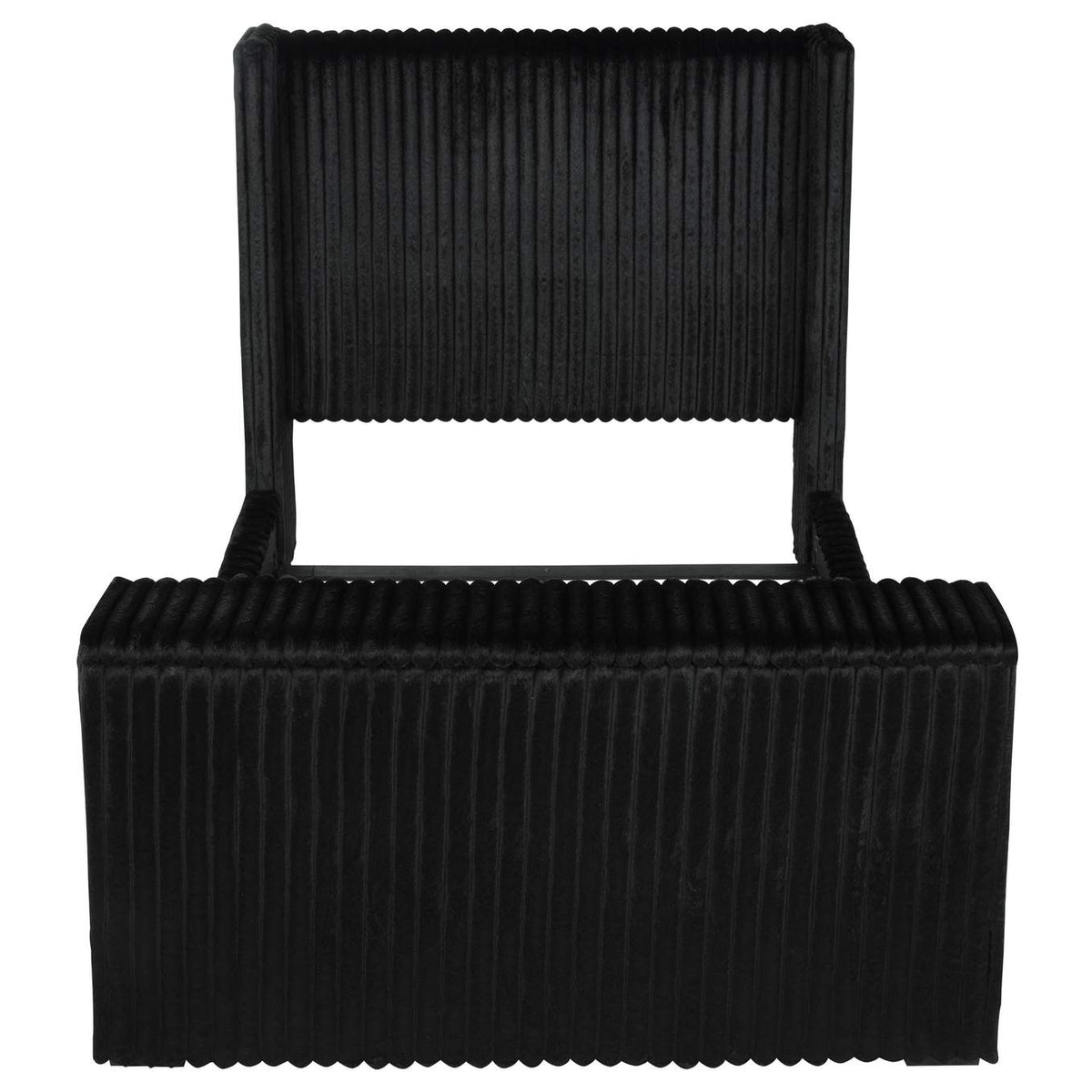 315945Q Centergrove Upholstered Queen Wingback TV Bed Black