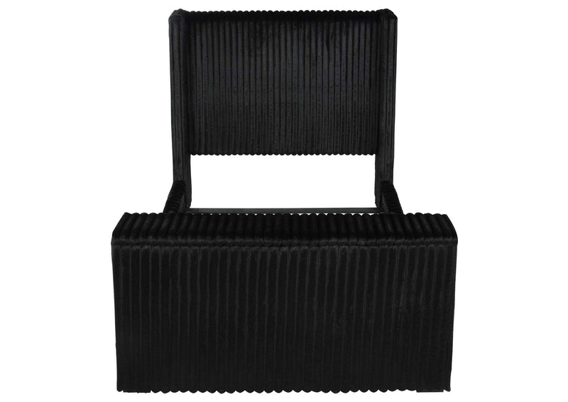 315945Q Centergrove Upholstered Queen Wingback TV Bed Black