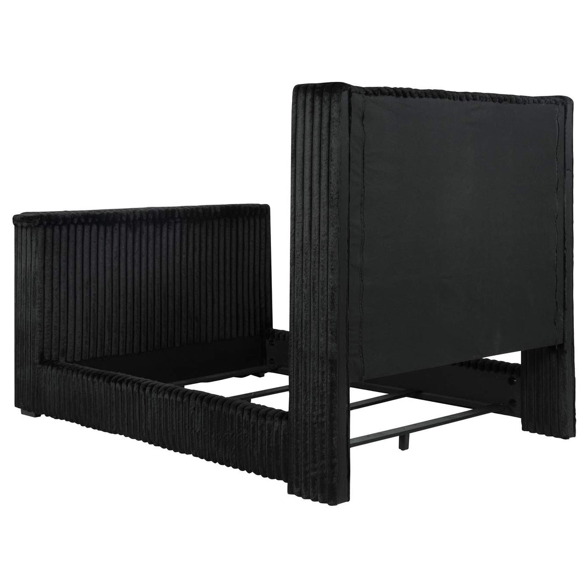 315945Q Centergrove Upholstered Queen Wingback TV Bed Black