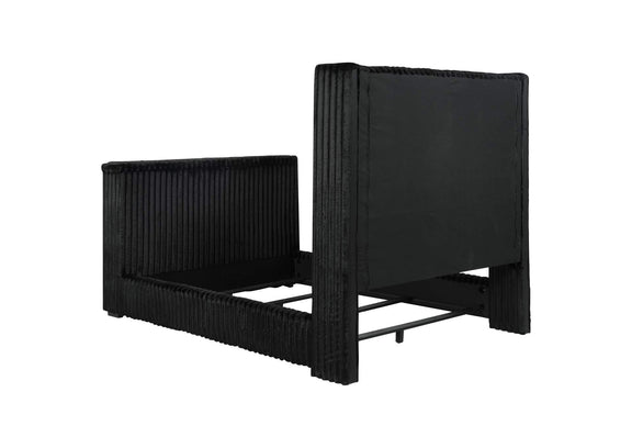 315945Q Centergrove Upholstered Queen Wingback TV Bed Black